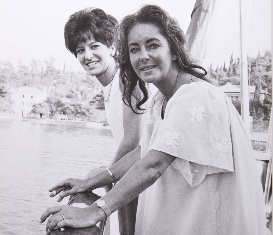 Anne pictured with Elizabeth Taylor aboard their private yacht, the Kalizma